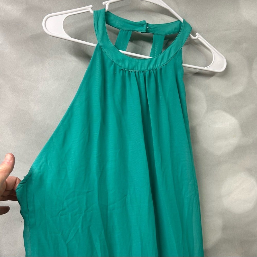 Socialite teal green halter maxi‎ dress in size medium.